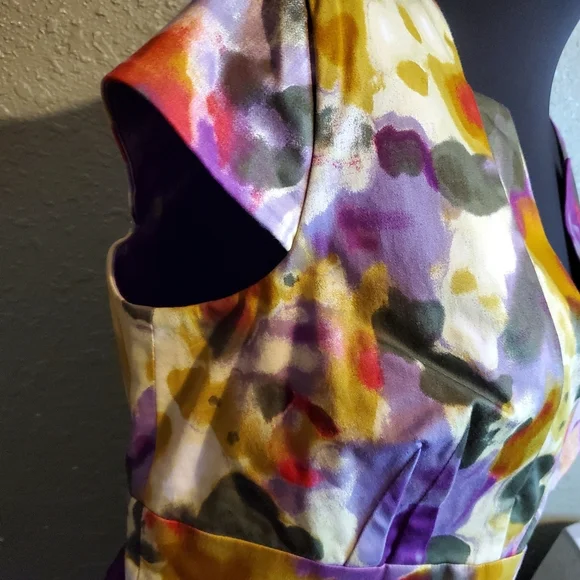 Calvin Klein spring summer floral v-neck Sheath dress size 14 - Picture 5 of 9